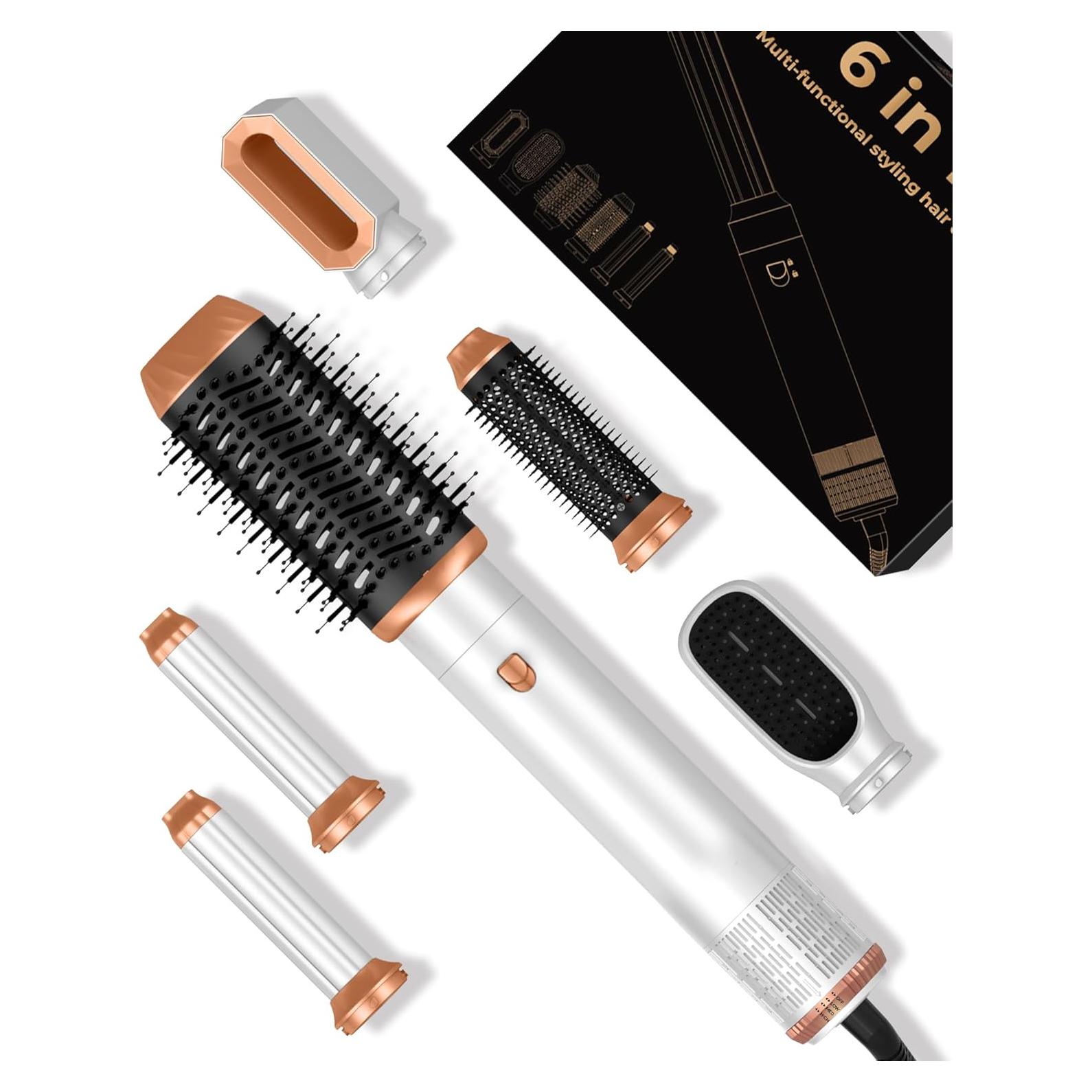 Cepillo Secador de Cabello OKWRAP 6 en 1 Profesional Blanco