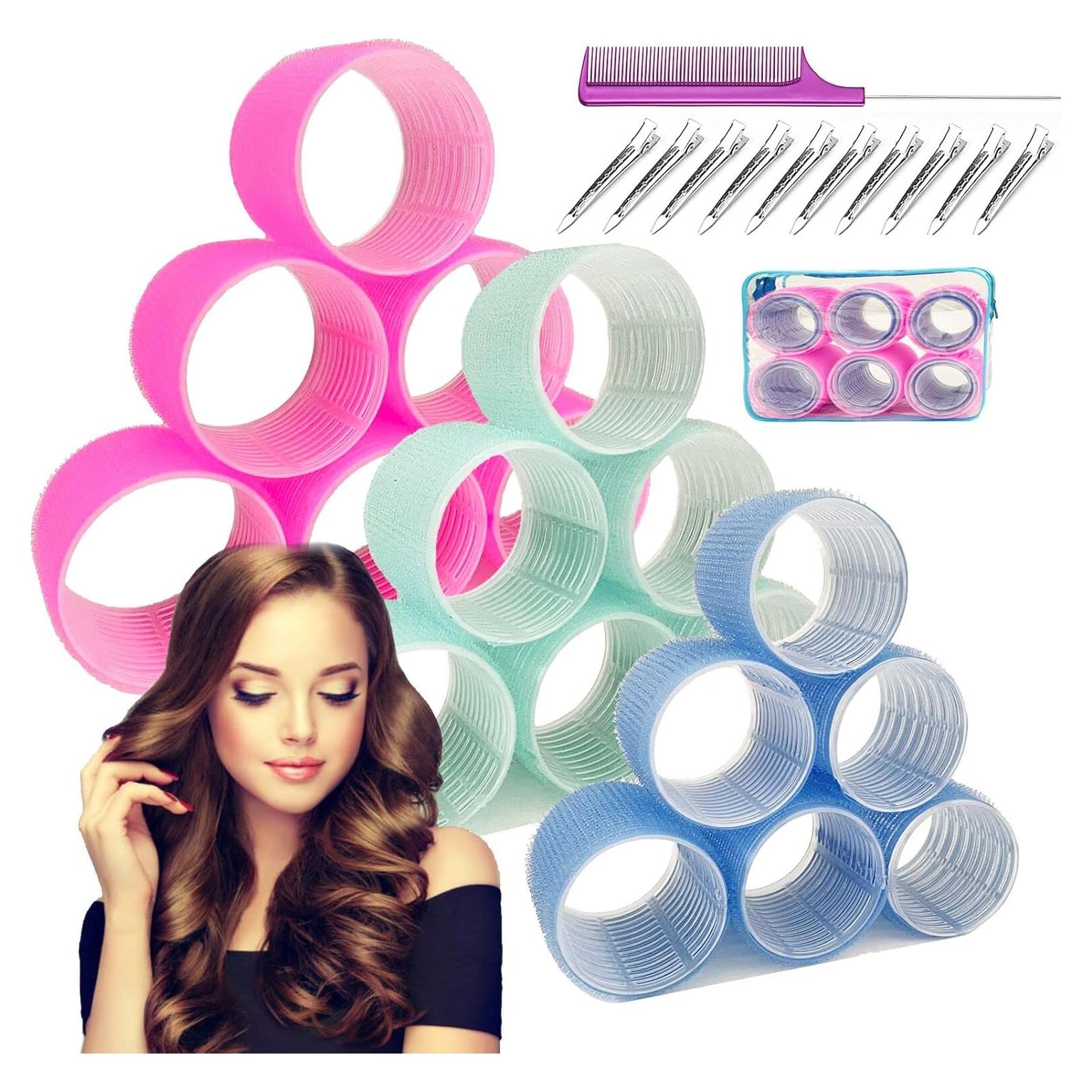 Juego de Rulos Jumbo ROPIKIS 31 Piezas 3 Tamaños para Cabello