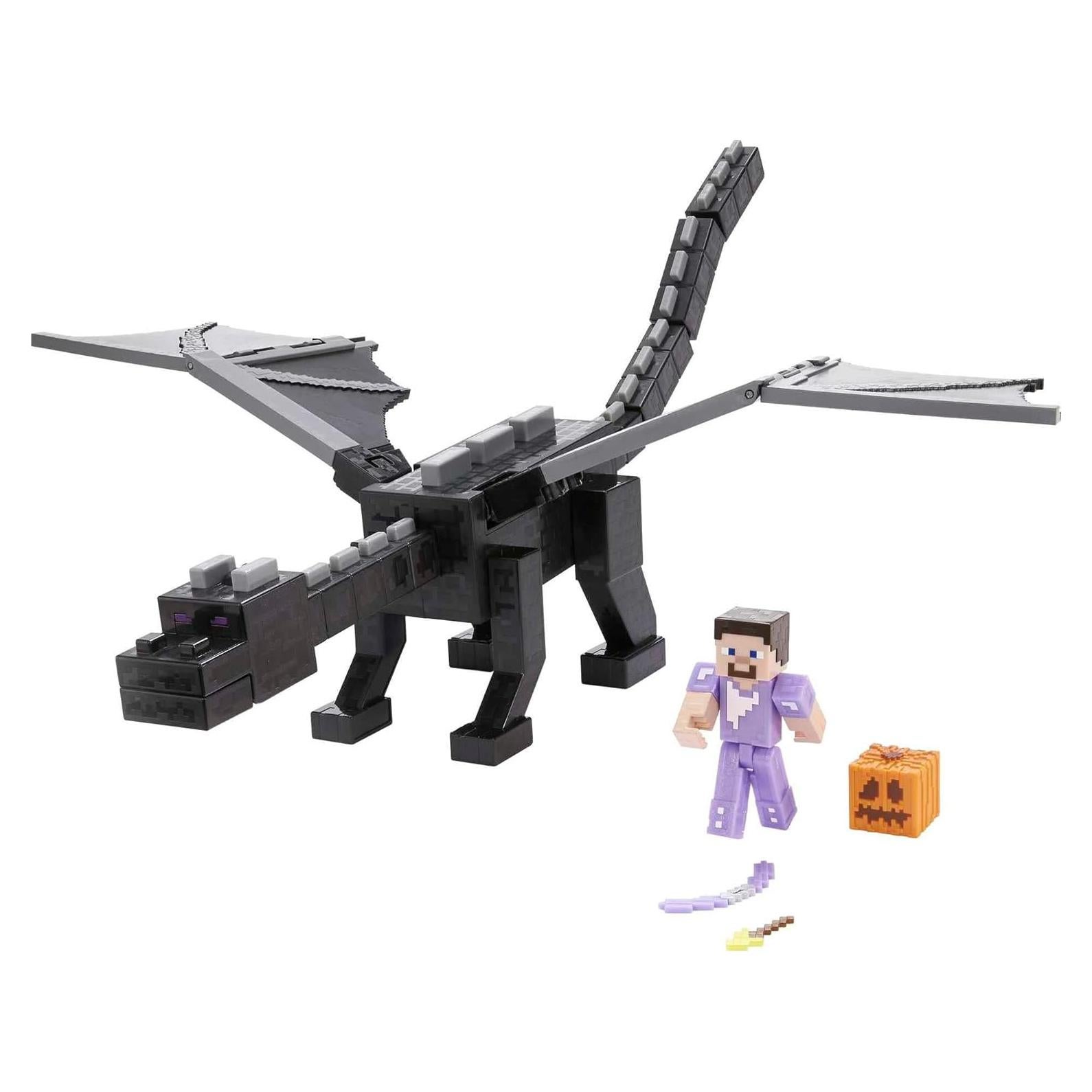 Figura Dragón Final Mattel Minecraft 50.8 cm + Steve 8.26 cm
