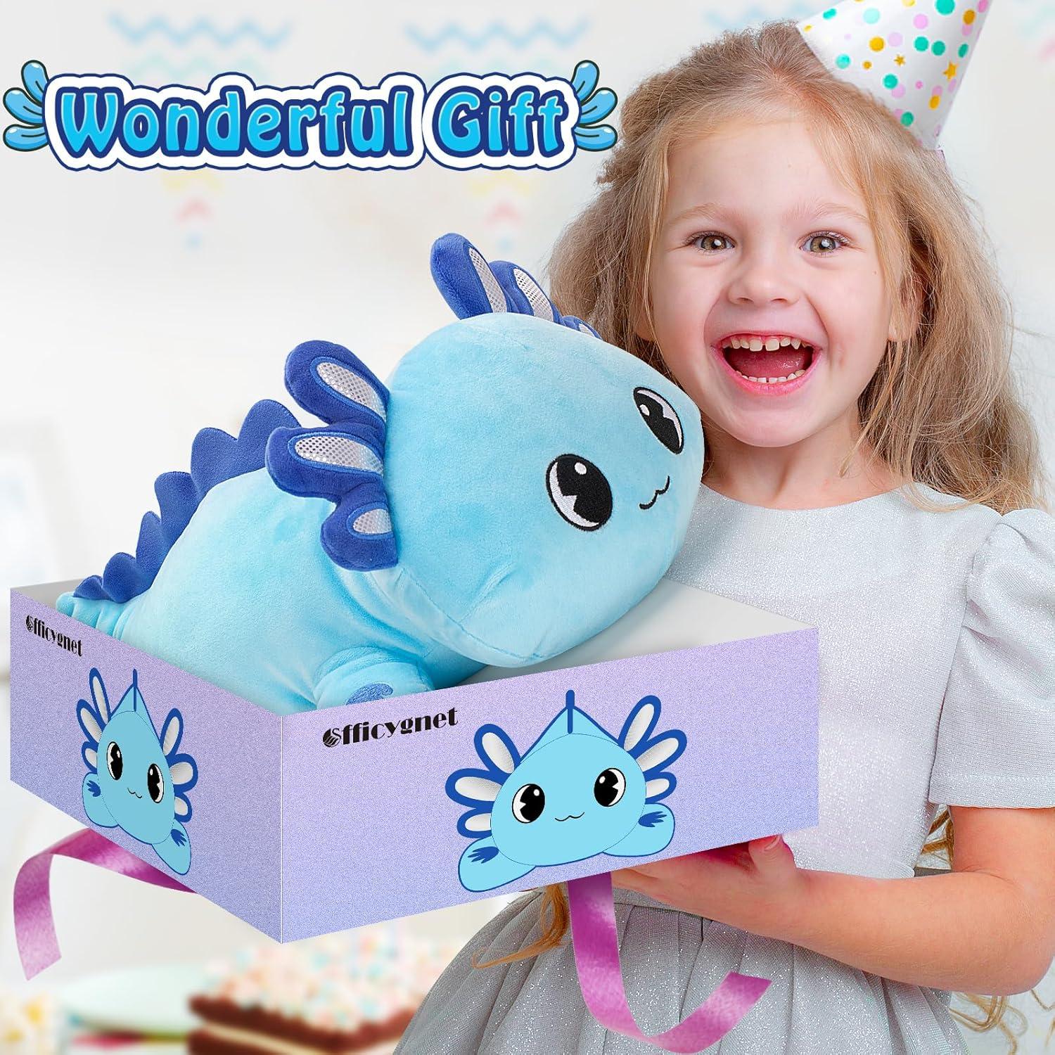Peluche Axolote Azul Officygnet 33 cm Suave Kawaii