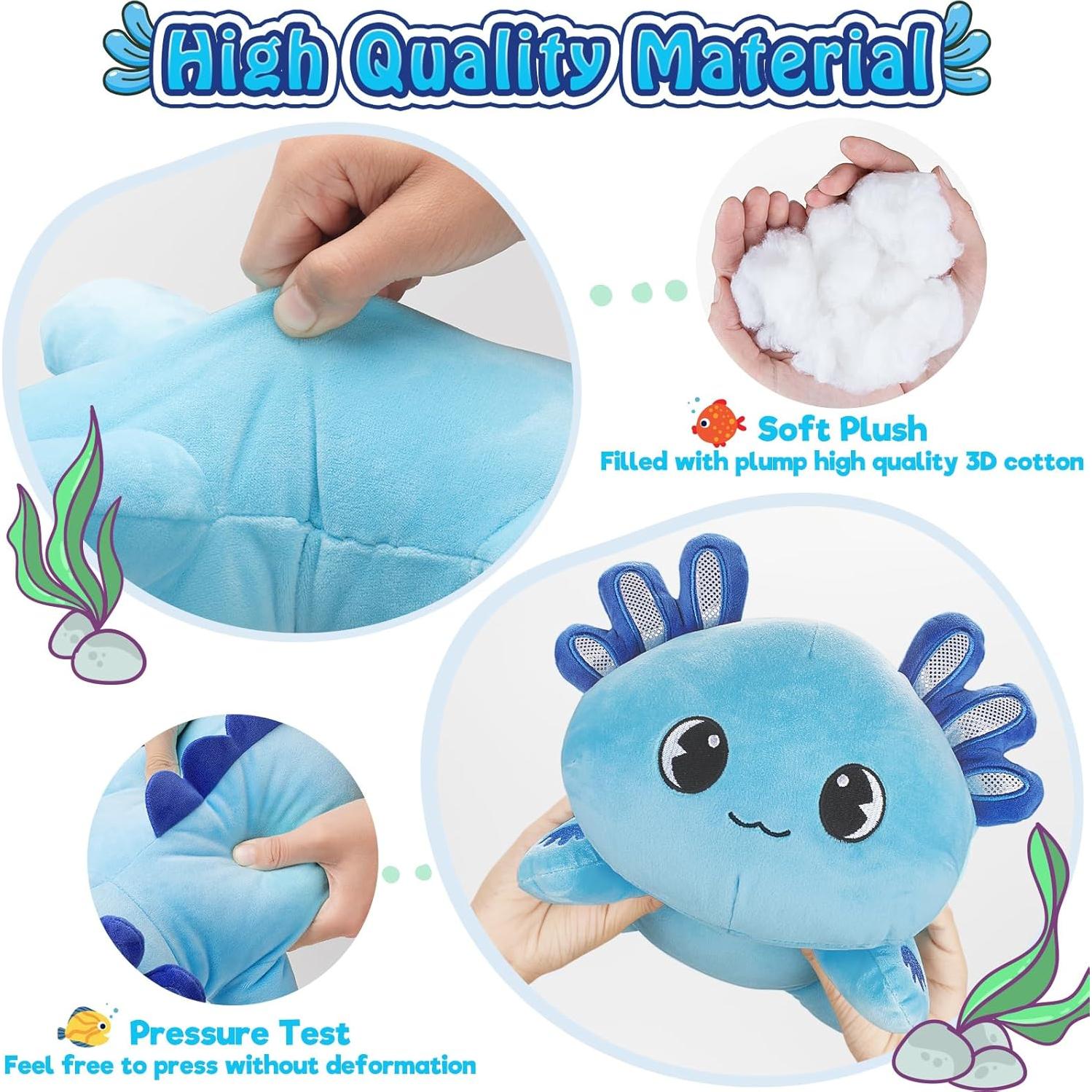 Peluche Axolote Azul Officygnet 33 cm Suave Kawaii
