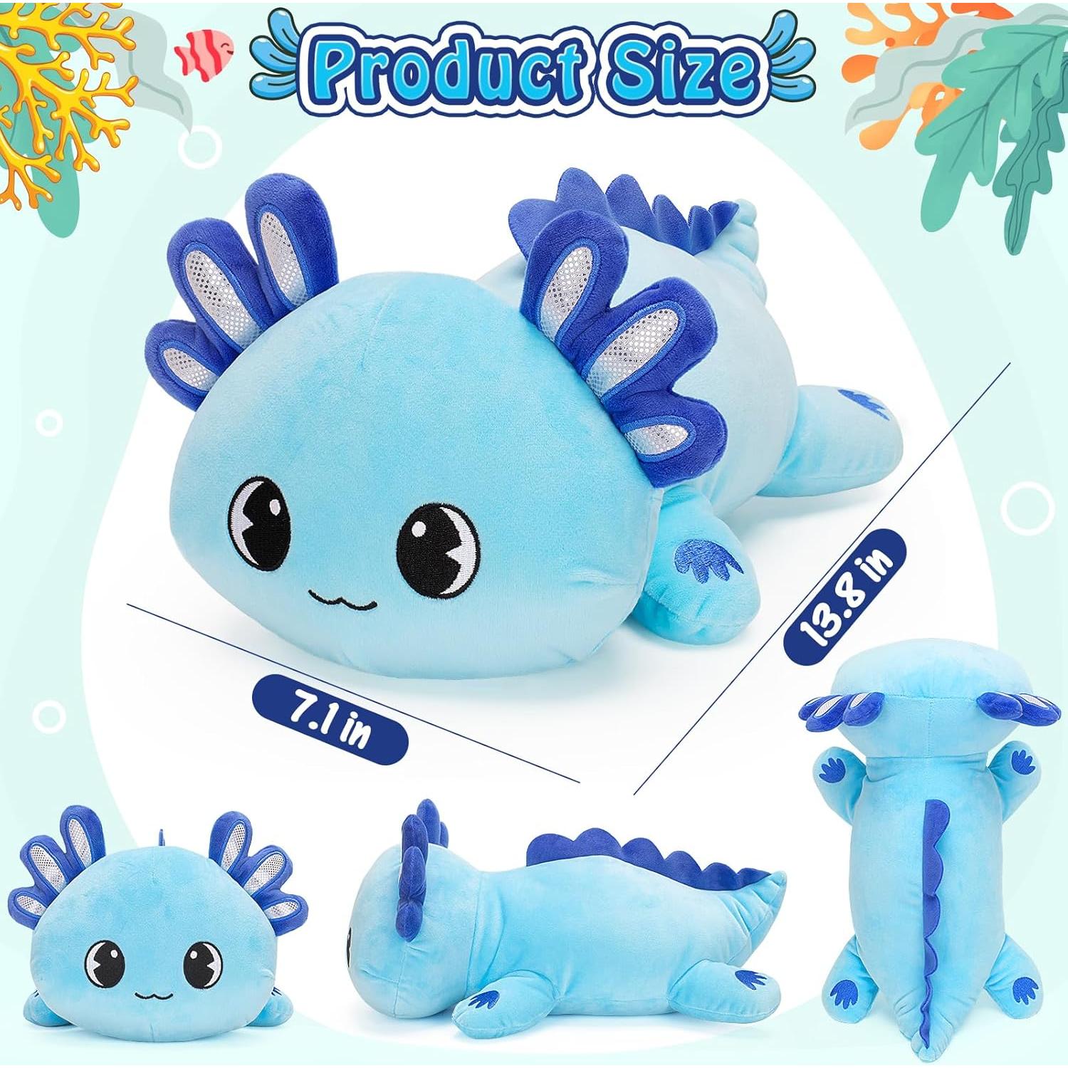 Peluche Axolote Azul Officygnet 33 cm Suave Kawaii