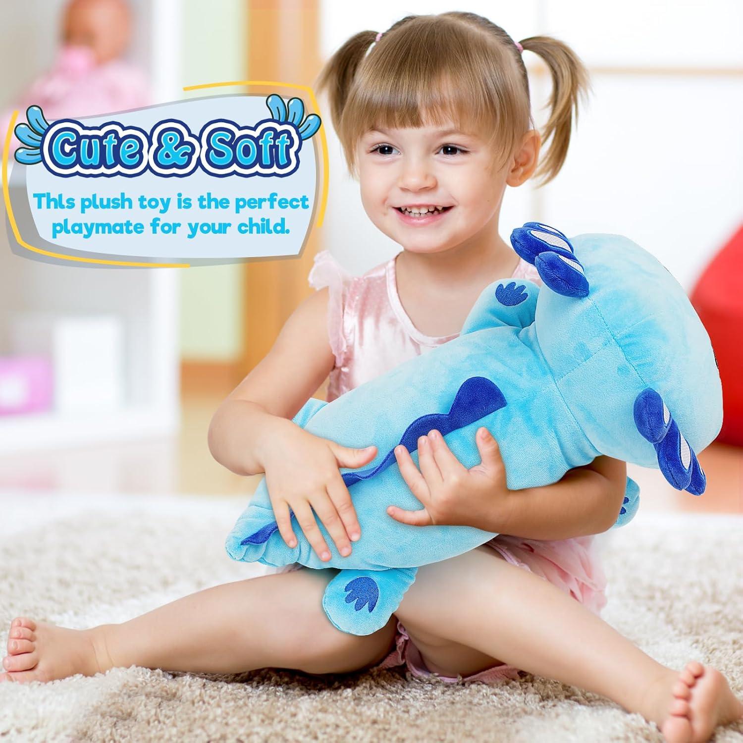 Peluche Axolote Azul Officygnet 33 cm Suave Kawaii