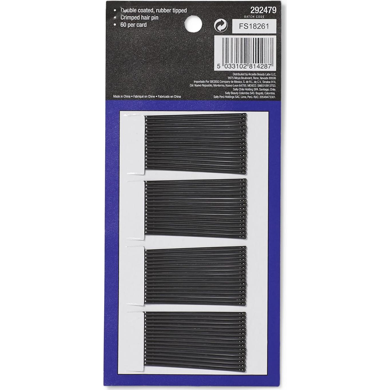 Pinzas para Cabello Profesionales Salon Care Supreme Negras 60 Unidades