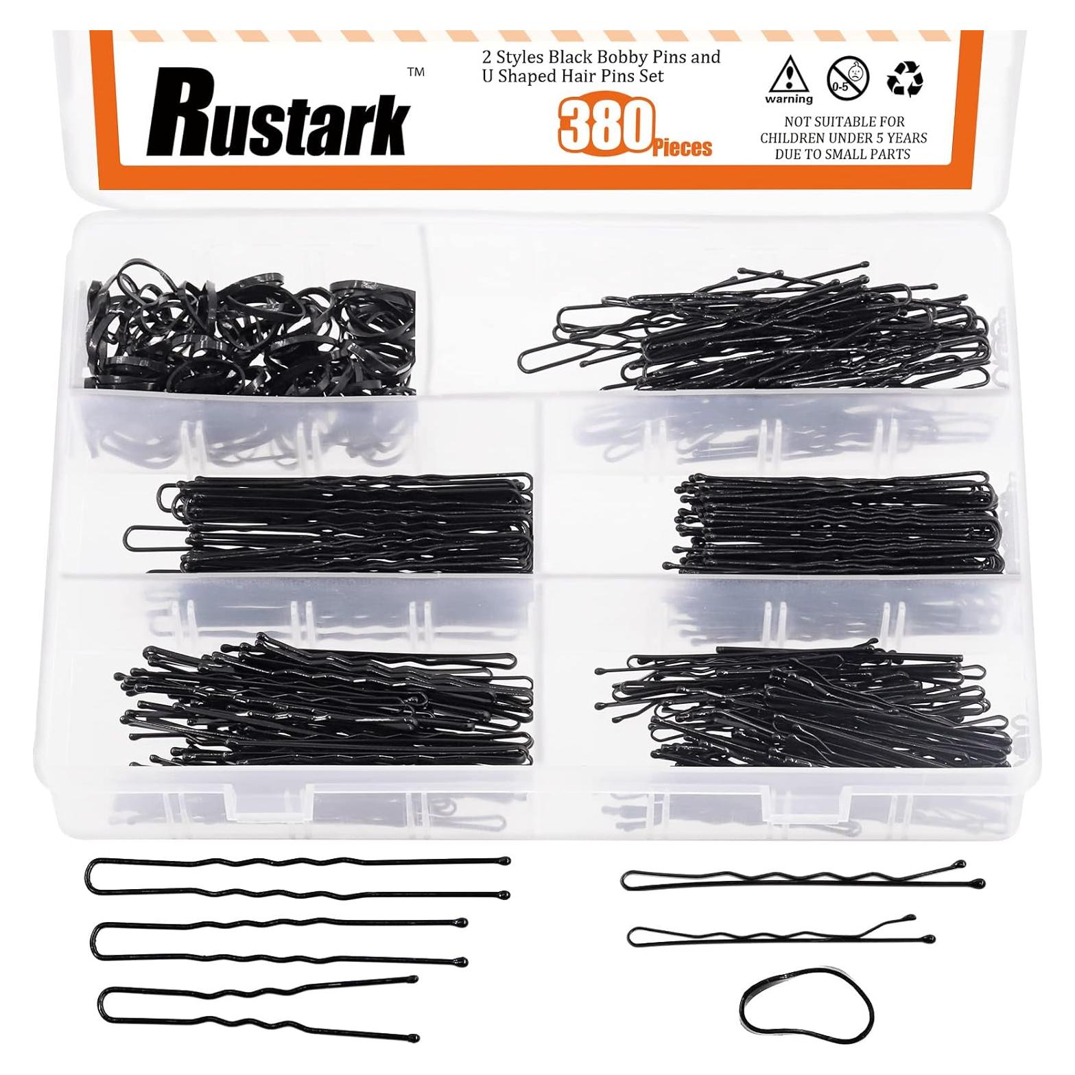 Kit de 380 Horquillas Negras Rustark con Almacenamiento