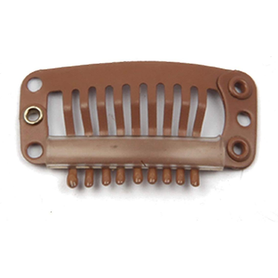 20 Clips de Metal para Extensiones de Cabello JFFX 32mm Marrón Claro