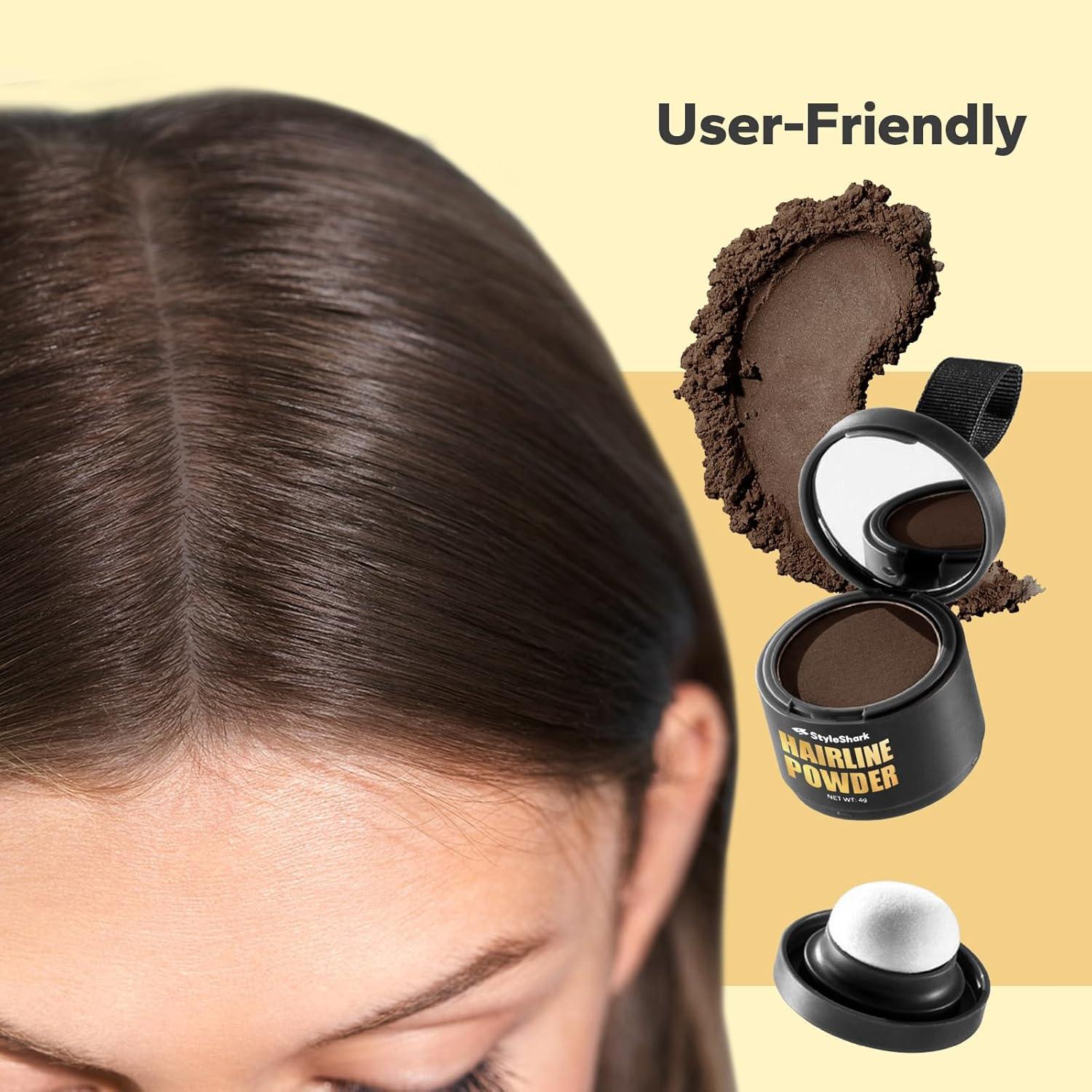 Polvo para Cabello StyleShark Marrón Oscuro 40g - A Prueba de Sudor