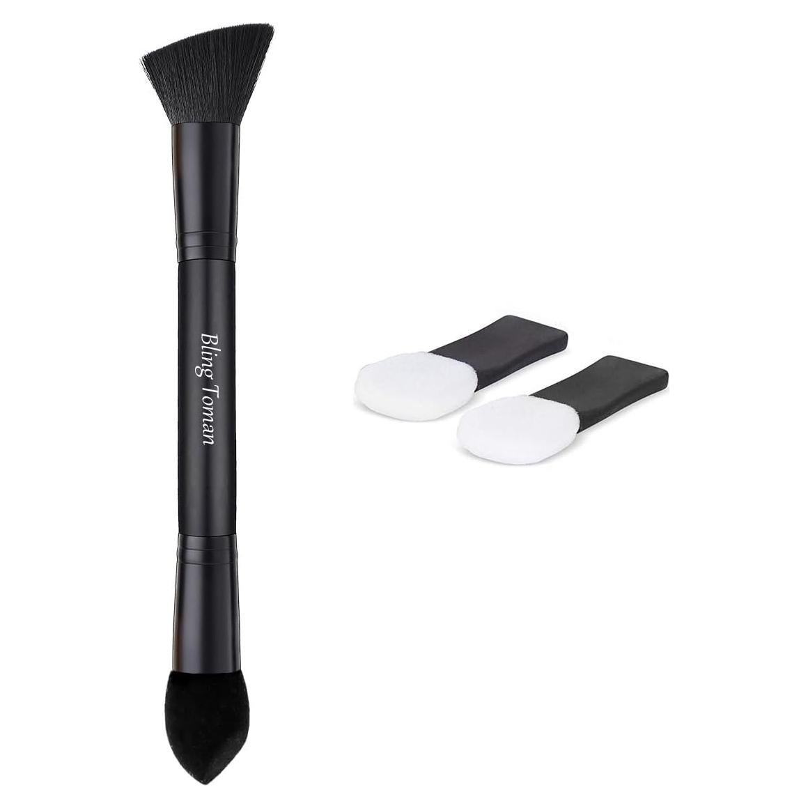 Brocha de Polvo para Cabello Doble Lado Bling Toman Negra