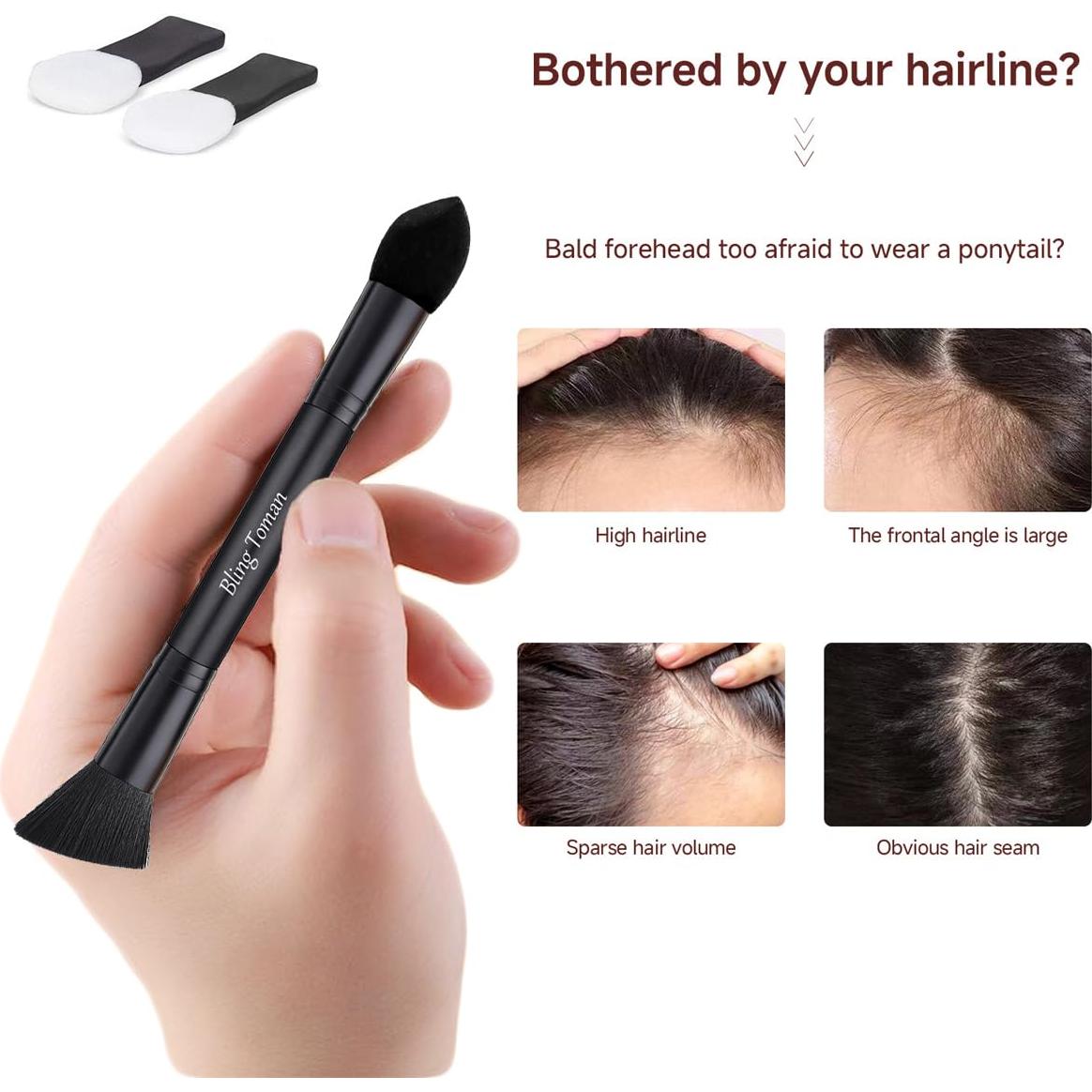 Brocha de Polvo para Cabello Doble Lado Bling Toman Negra