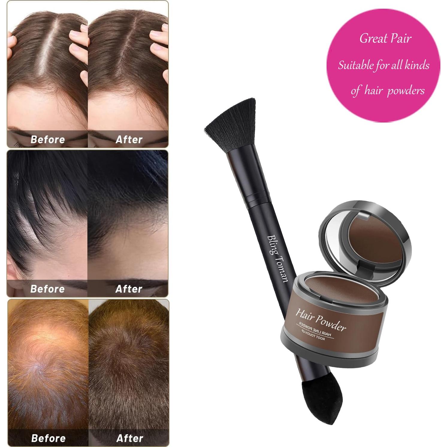 Brocha de Polvo para Cabello Doble Lado Bling Toman Negra