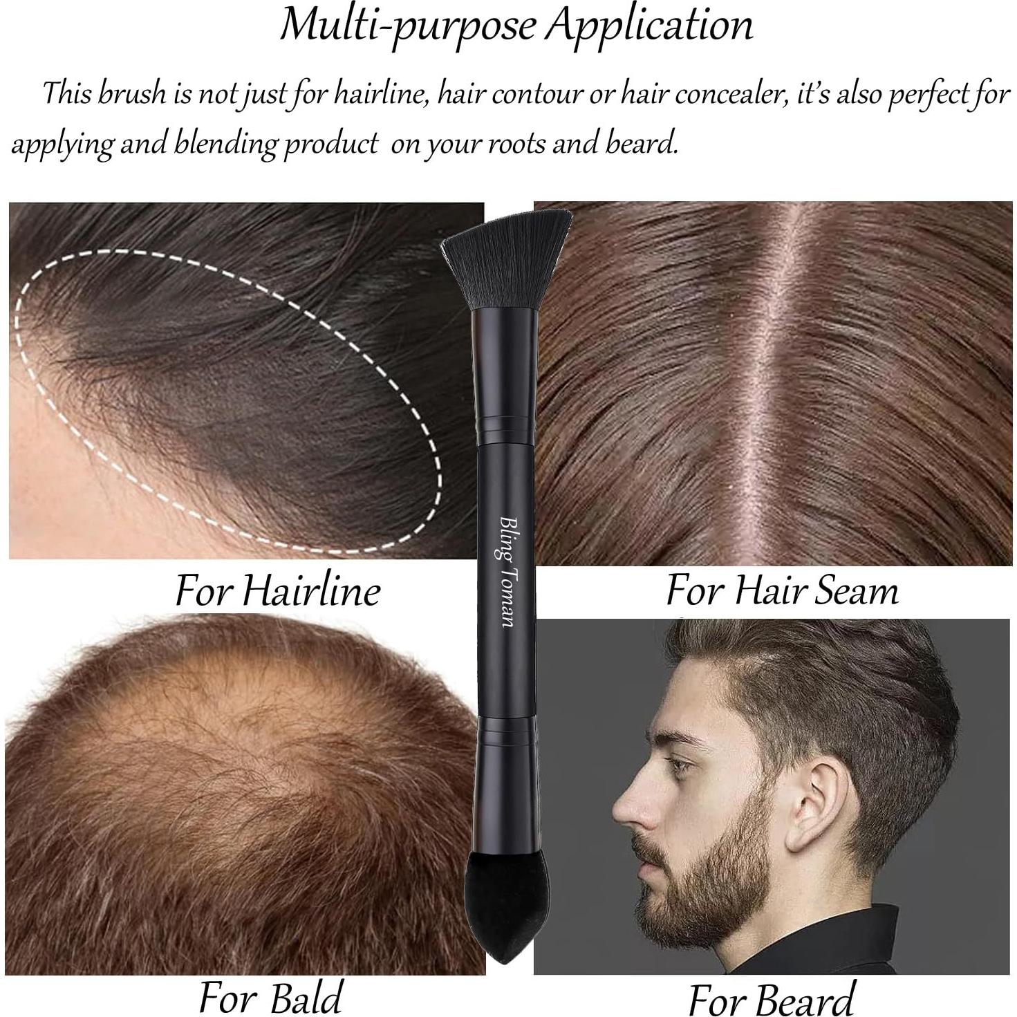 Brocha de Polvo para Cabello Doble Lado Bling Toman Negra