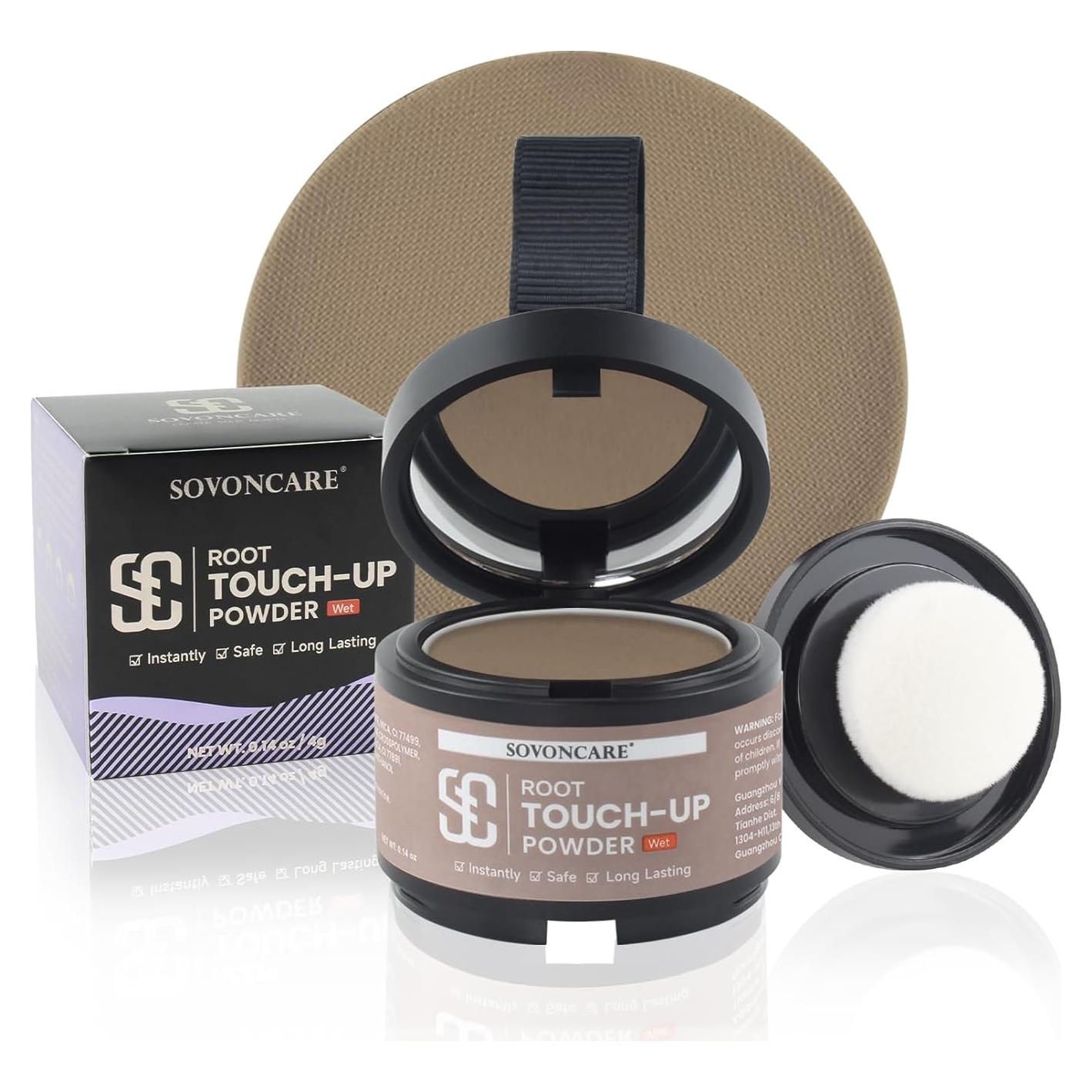 Polvo Húmedo para Retoque de Raíces SOVONCARE Marrón Claro 41 g