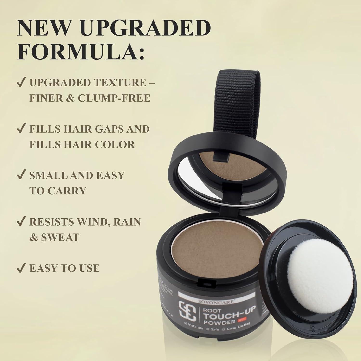 Polvo Húmedo para Retoque de Raíces SOVONCARE Marrón Claro 41 g