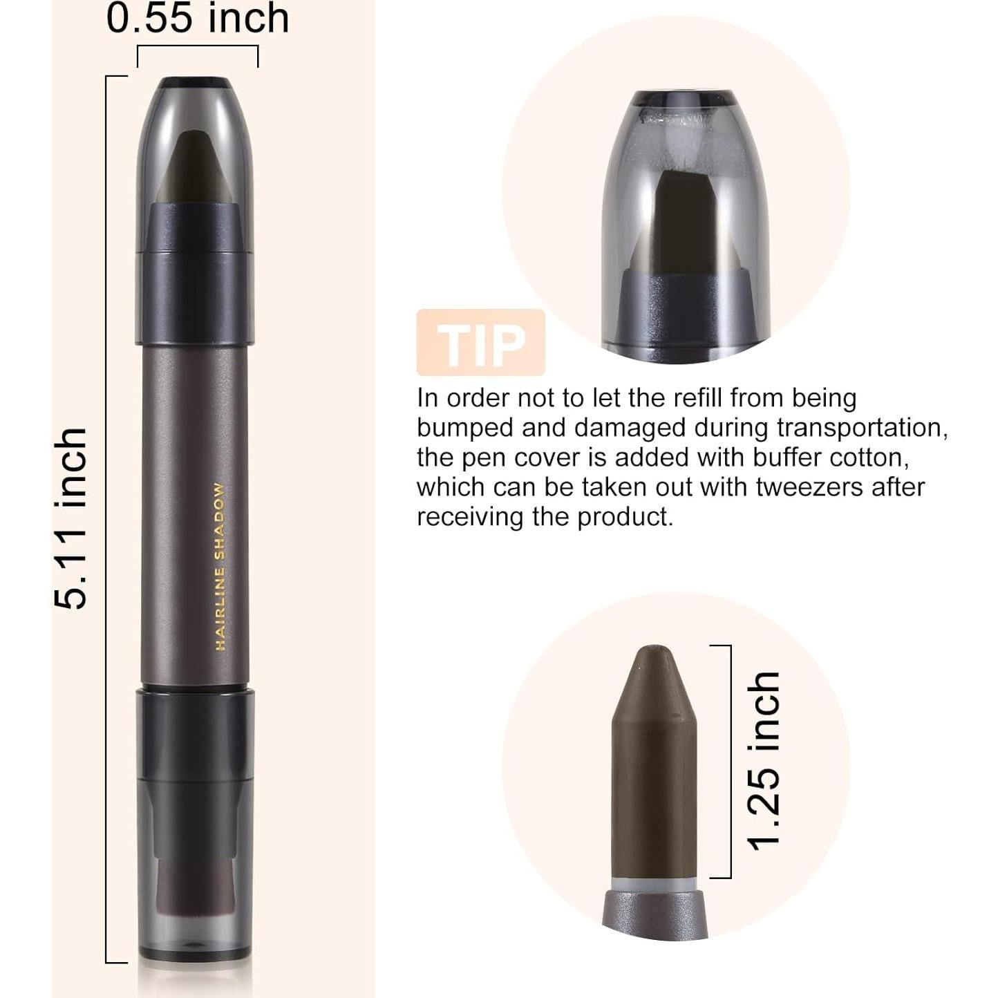 Barra Correctora de Línea Capilar Boobeen - Polvo Sombra Marrón Grisáceo