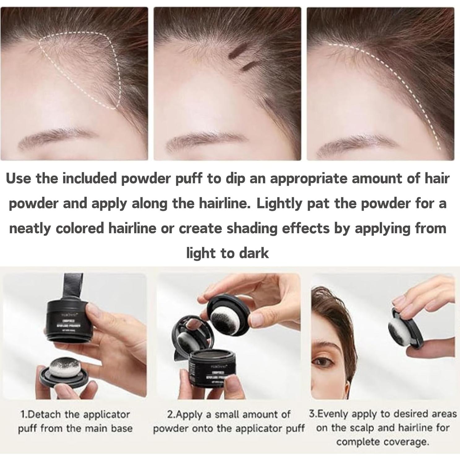 Polvo de Sombra para Línea del Cabello QIQIG 32g Marrón Claro