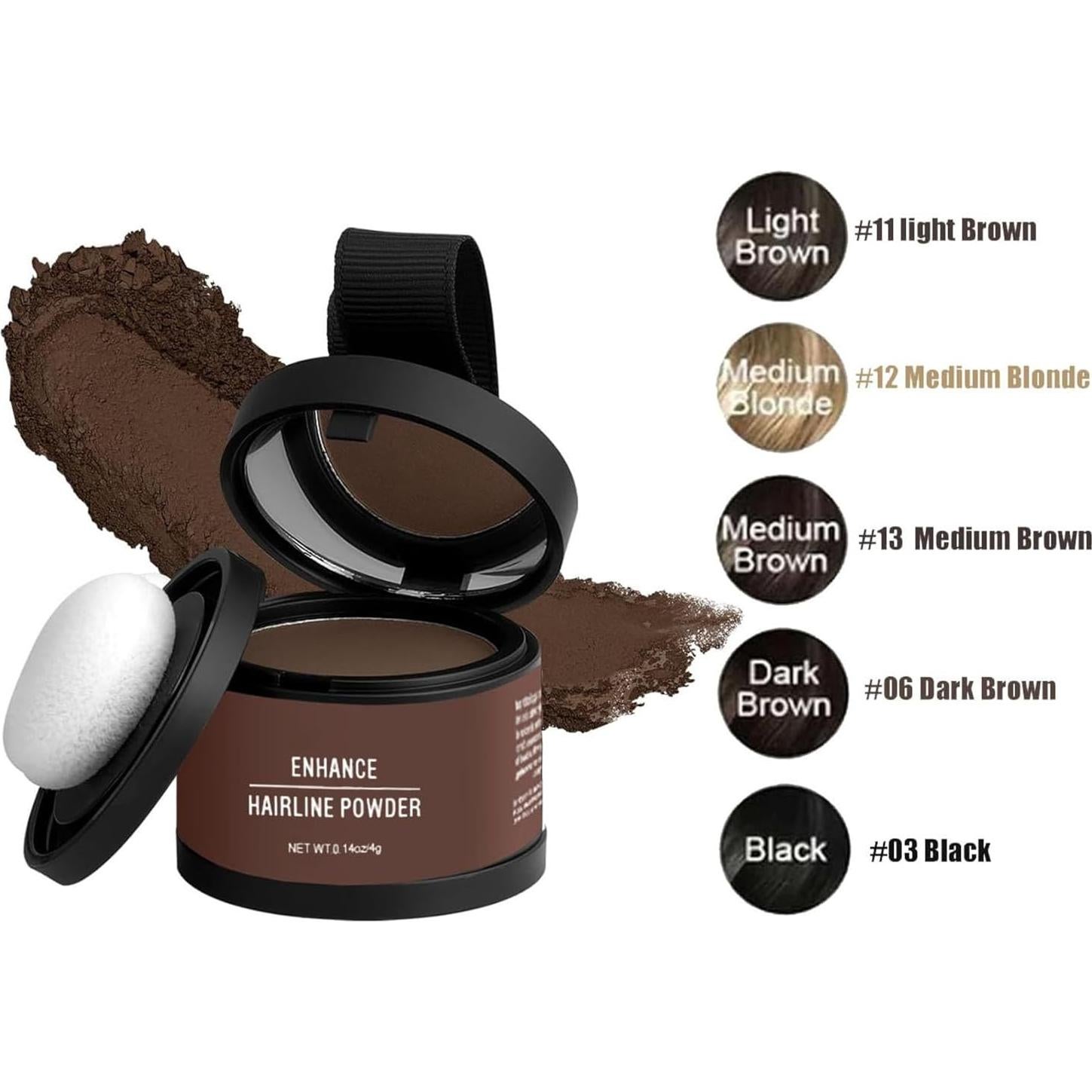 Polvo de Sombra para Línea del Cabello QIQIG 32g Marrón Claro