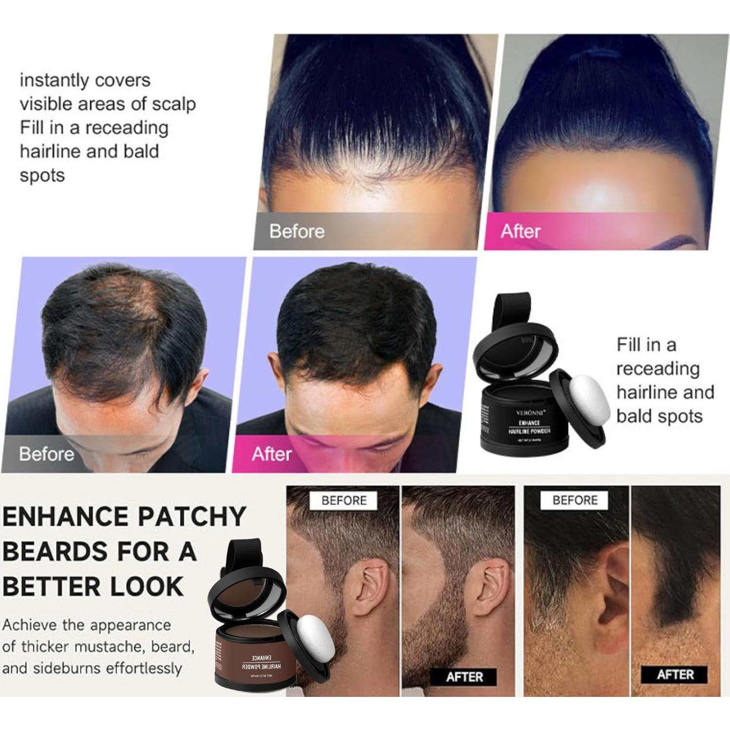 Polvo de Sombra para Línea del Cabello QIQIG 32g Marrón Claro