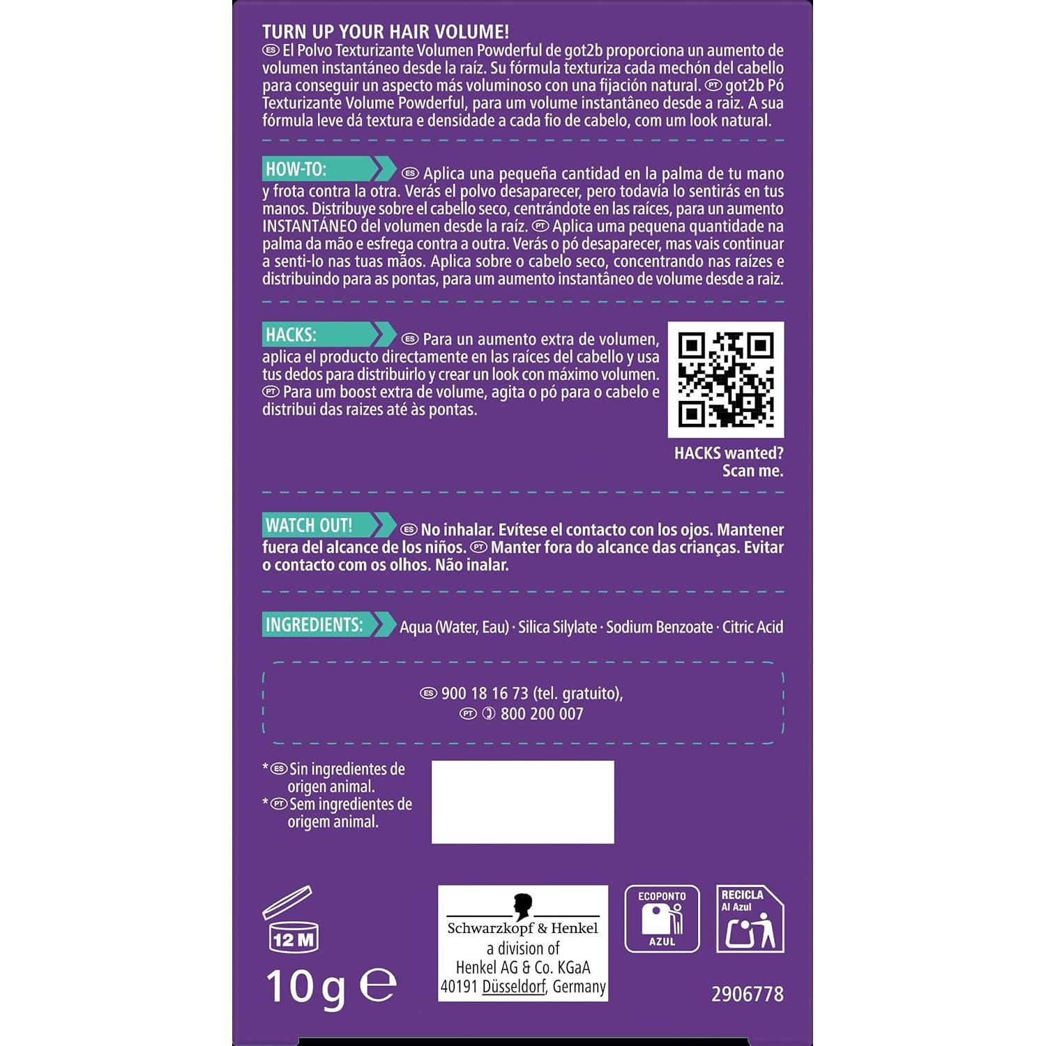 Polvo Estilizador Voluminizador Got2b Schwarzkopf 10g