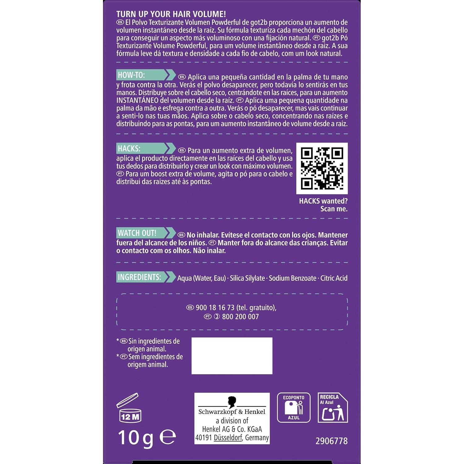 Polvo Estilizador Voluminizador Got2b Schwarzkopf 10g