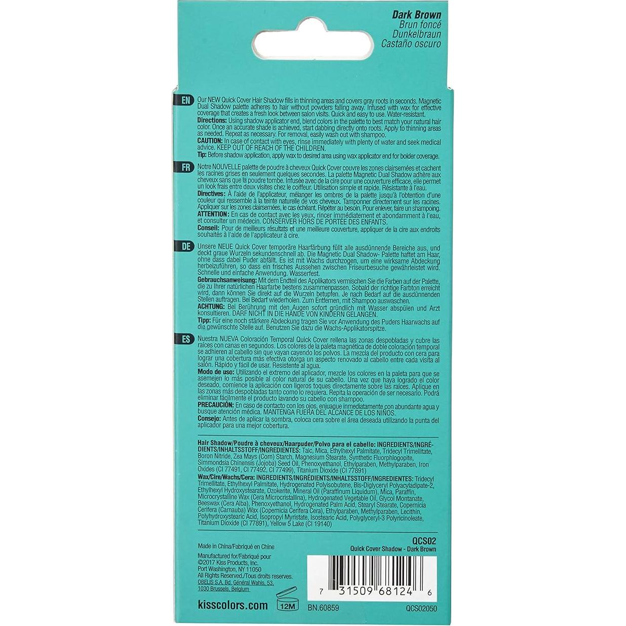 KISS Retoque Rápido Sombra para Raíces Marrón Oscuro 76.5g