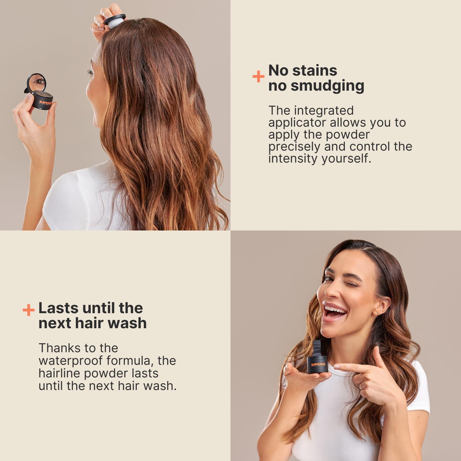 Polvo Retoque Raíces IMPERIO Marrón Oscuro 39.9g - Efecto Instantáneo
