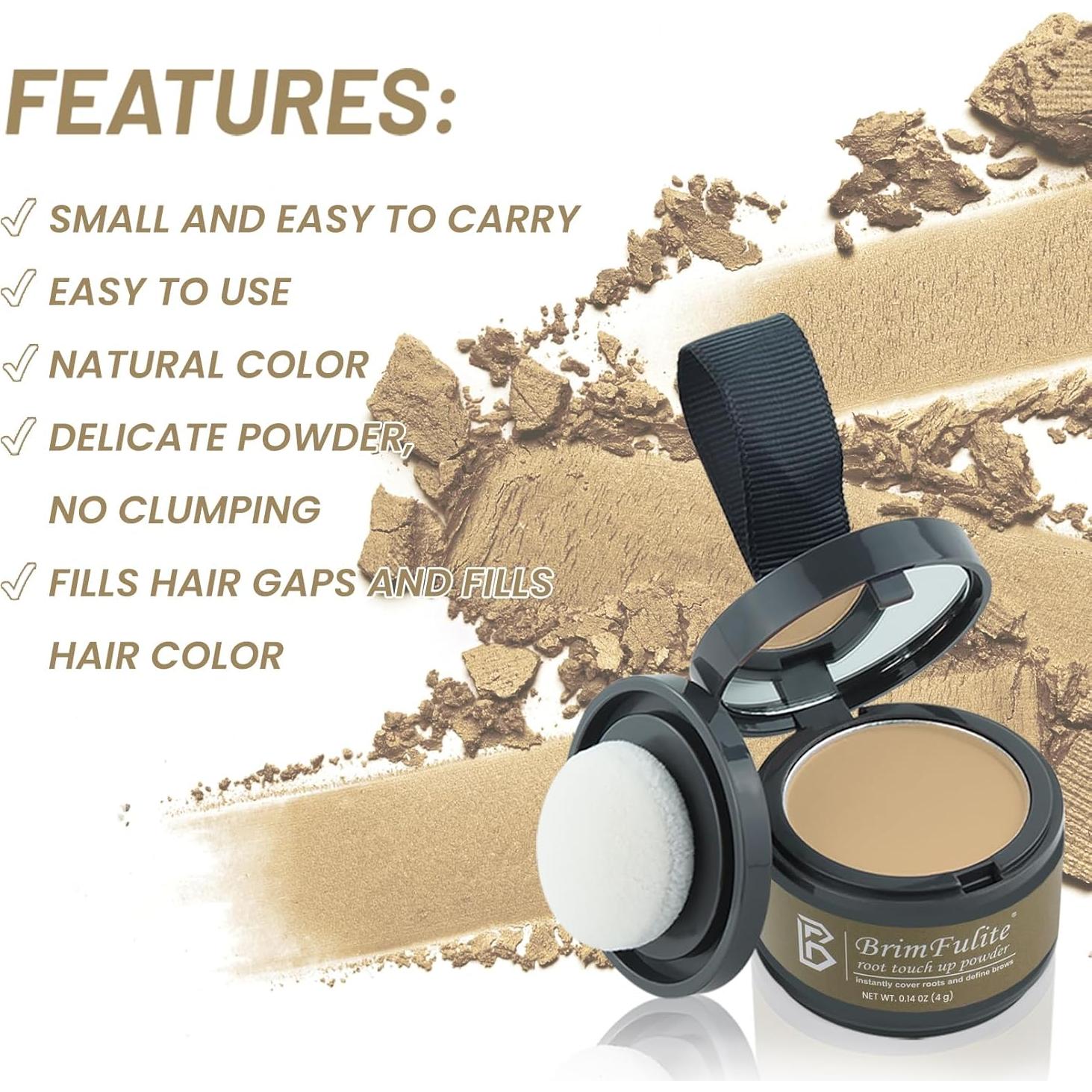 Polvo Retoque Raíces BRIMFULITE Rubio Medio 32g - A Prueba de Sudor