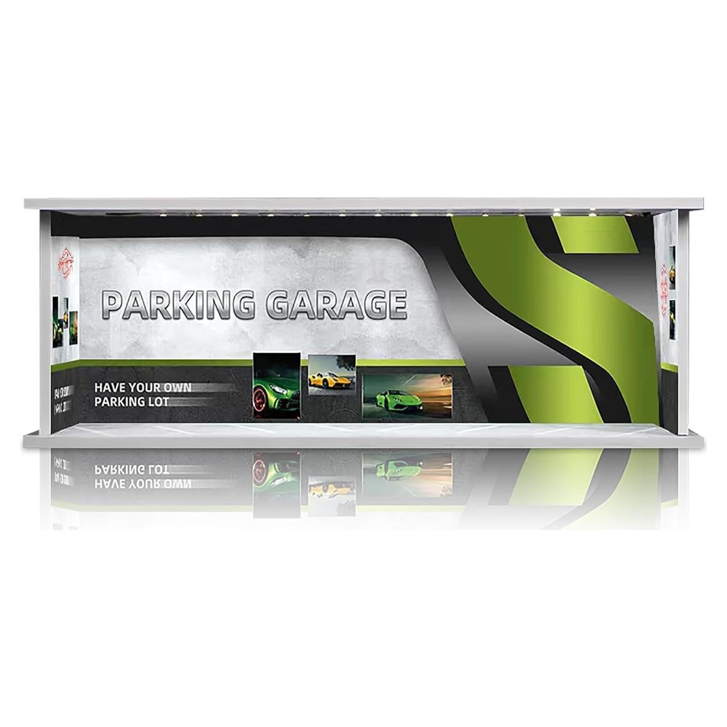 Vitrina para Hot Wheels Saichotoy Garaje 1:64 con LED Verde