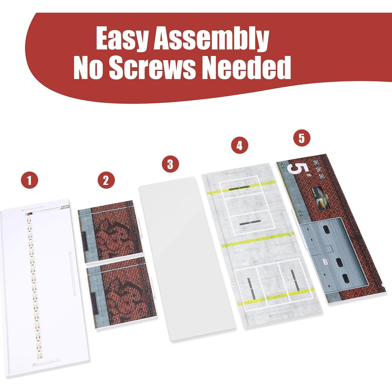 Vitrina para Hot Wheels Saichotoy Garaje 1:64 con LED Verde