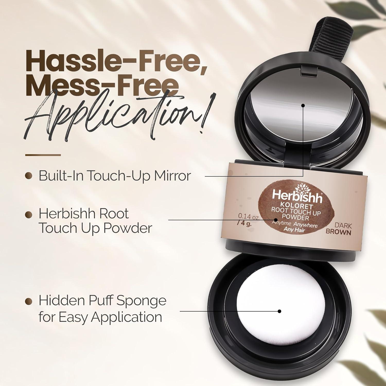 Koloret Polvo para Retocar Raíces Marrón Oscuro 40g - Cubierta Instantánea