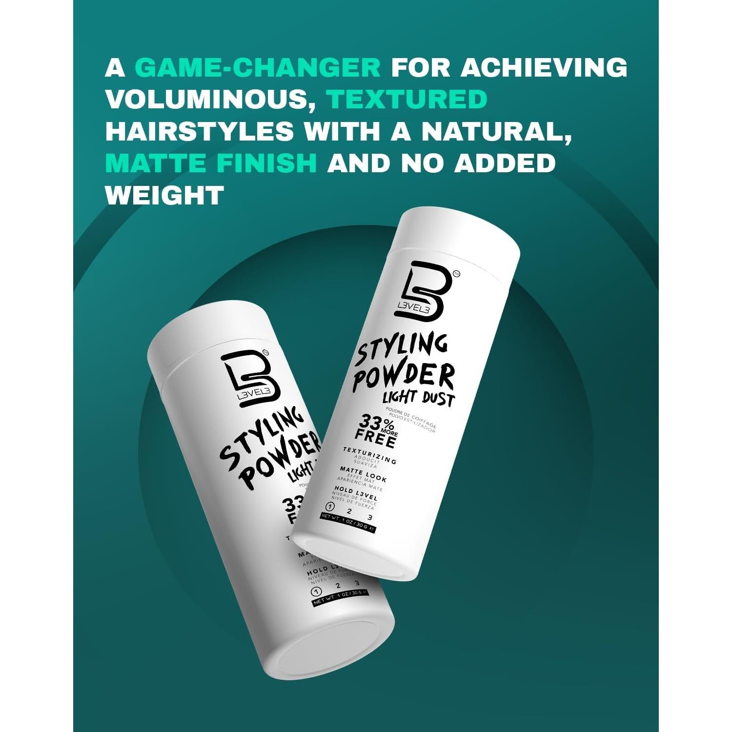 Polvo de Estilo L3 para Hombres 30g - Texturizante Mate Natural