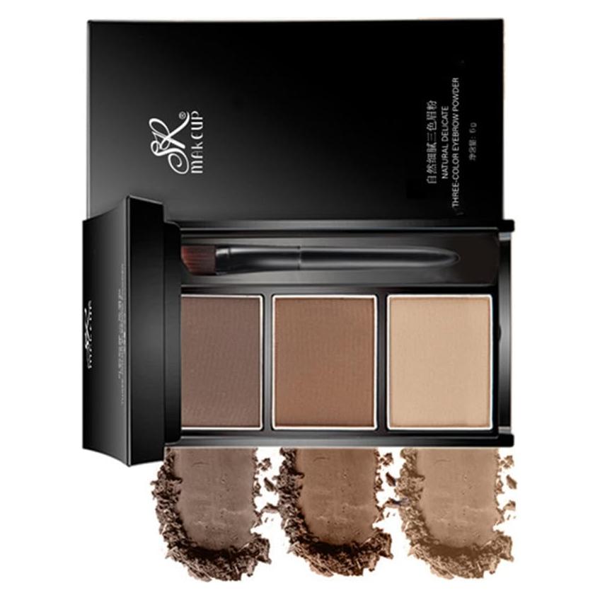 Paleta de Cejas en Polvo 3 Colores SNOVO - Maquillaje Profesional