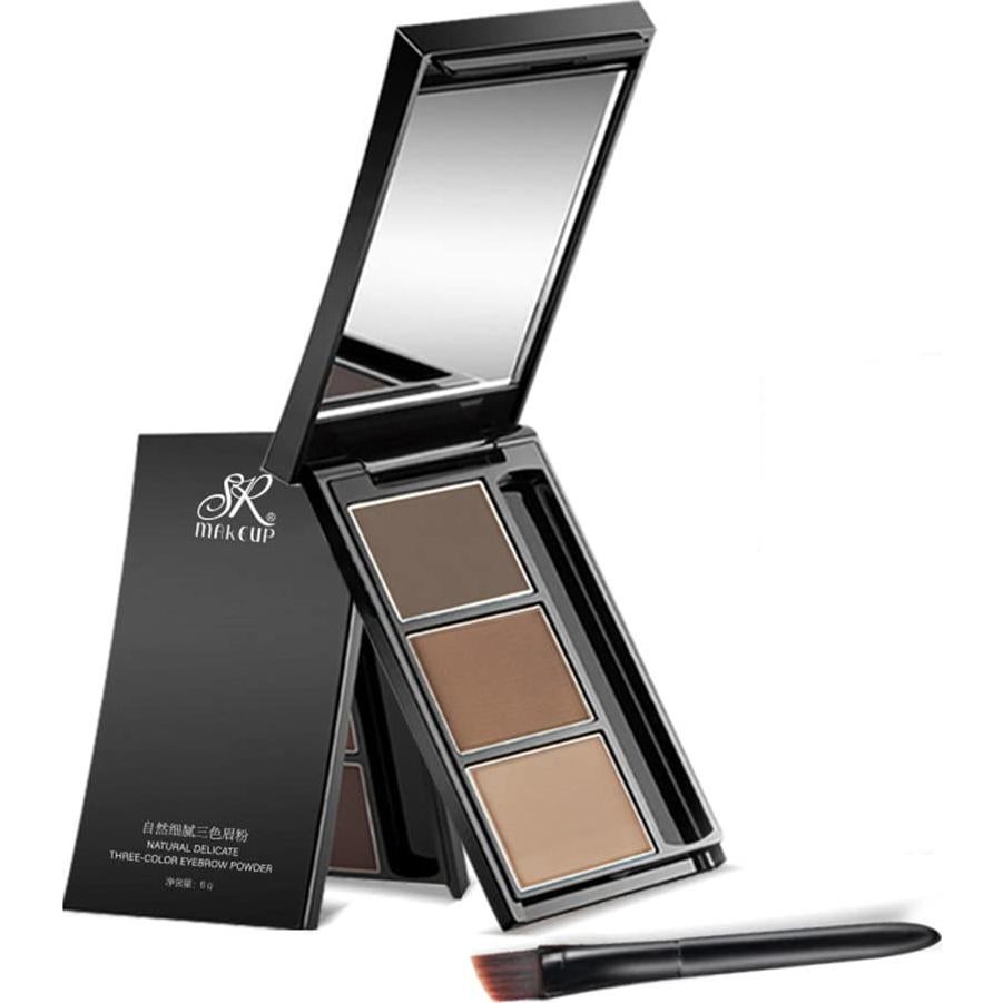 Paleta de Cejas en Polvo 3 Colores SNOVO - Maquillaje Profesional