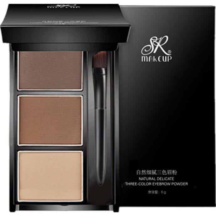 Paleta de Cejas en Polvo 3 Colores SNOVO - Maquillaje Profesional