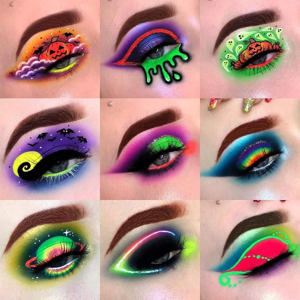 Polvo de Sombra de Ojos Neón FindinBeauty 6 Colores Brillantes