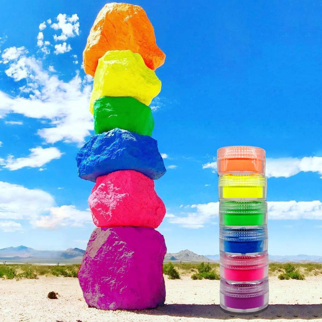 Polvo de Sombra de Ojos Neón FindinBeauty 6 Colores Brillantes