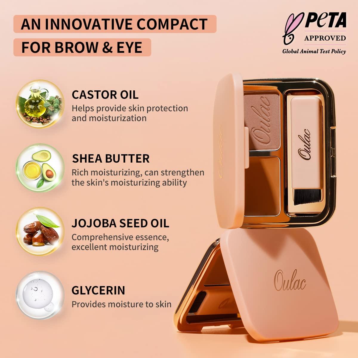 Kit de Cejas Impermeable Oulac 2 en 1 Rubio Dorado 3.2g