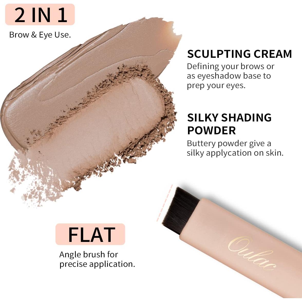 Kit de Cejas Impermeable Oulac 2 en 1 Rubio Dorado 3.2g