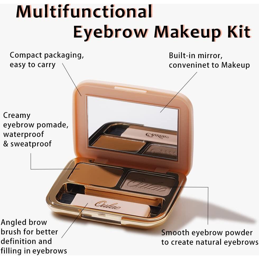 Kit de Cejas Impermeable Oulac 2 en 1 Rubio Dorado 3.2g