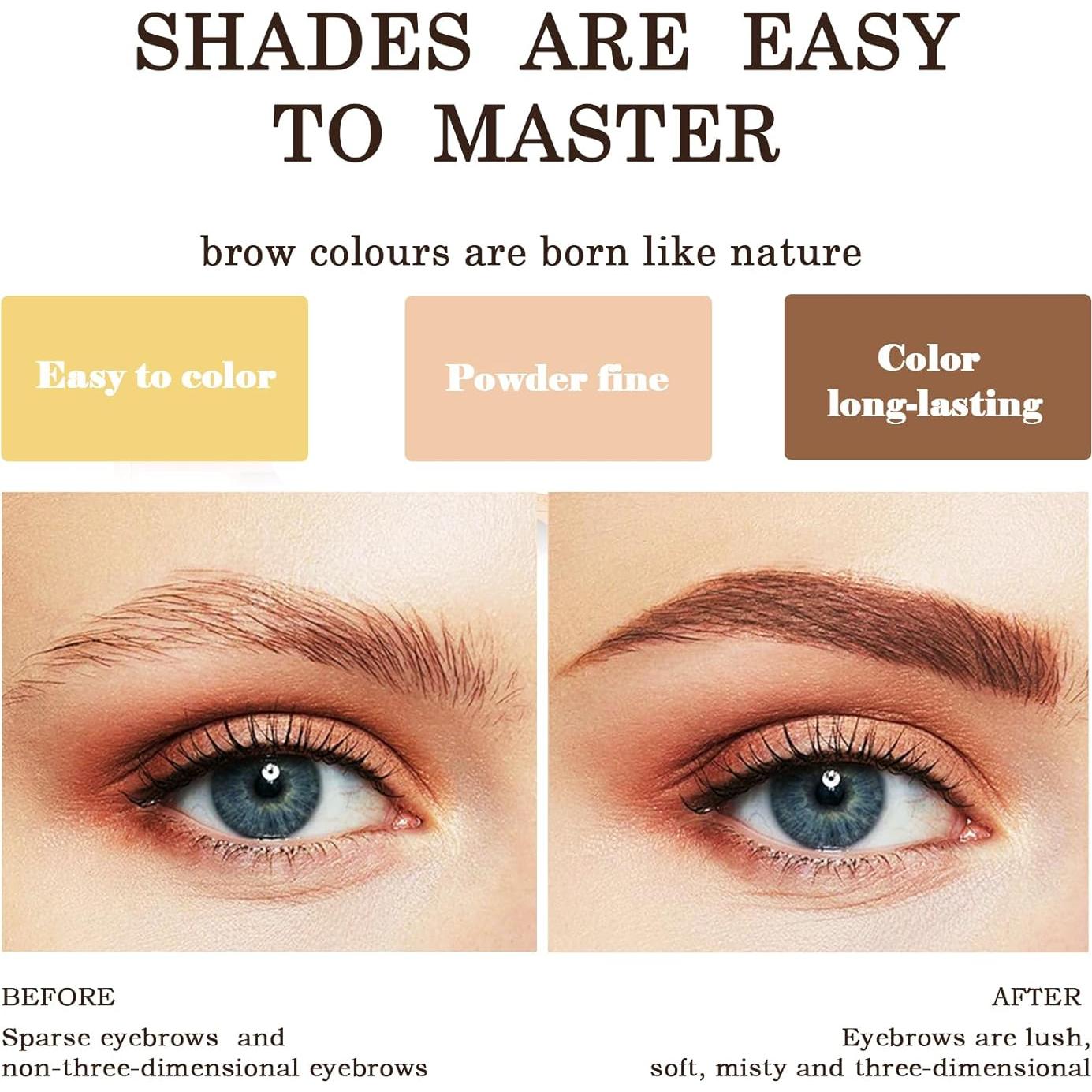 Polvo para Cejas WAJJYM 3 en 1 Mate Larga Duración 20.66g