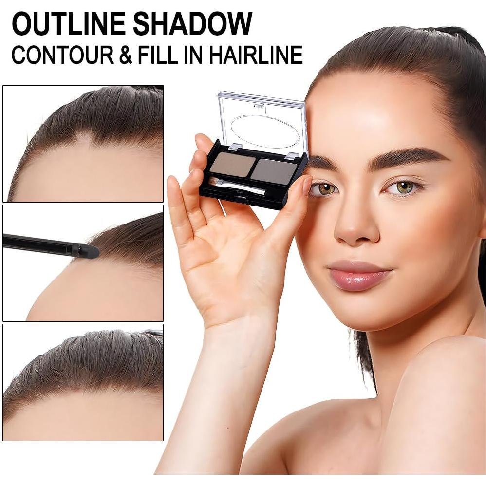 Kit de Maquillaje en Polvo para Cejas Kaely 1 Cuenta Marrón Claro+Gris