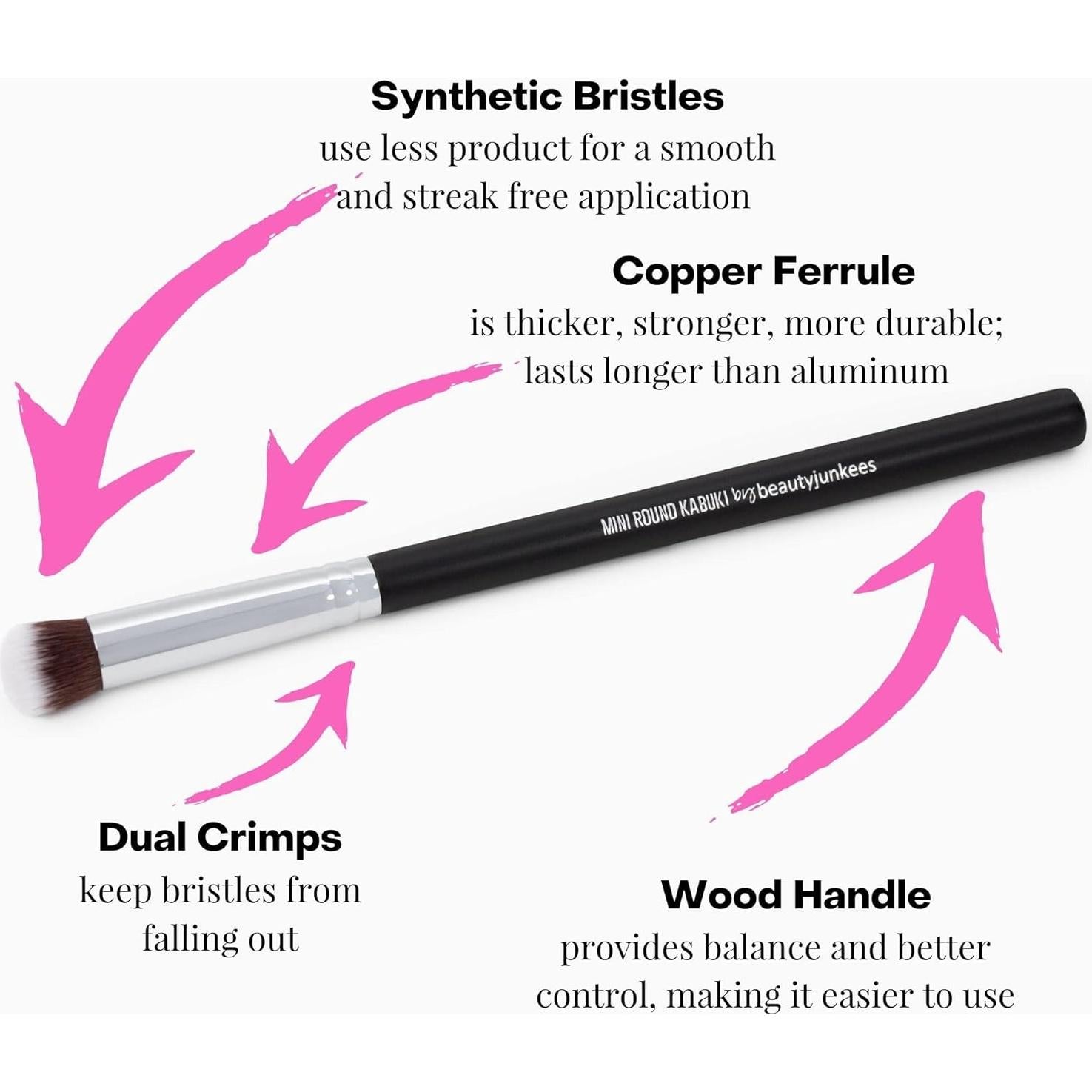Brocha de Maquillaje Kabuki Mini Redonda Beauty Junkees