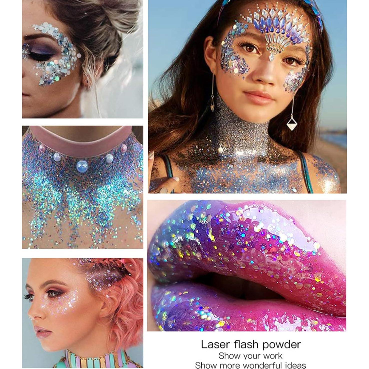 Gel de Brillo Corporal DAGEDA 48.2g Azul Lago - Holográfico