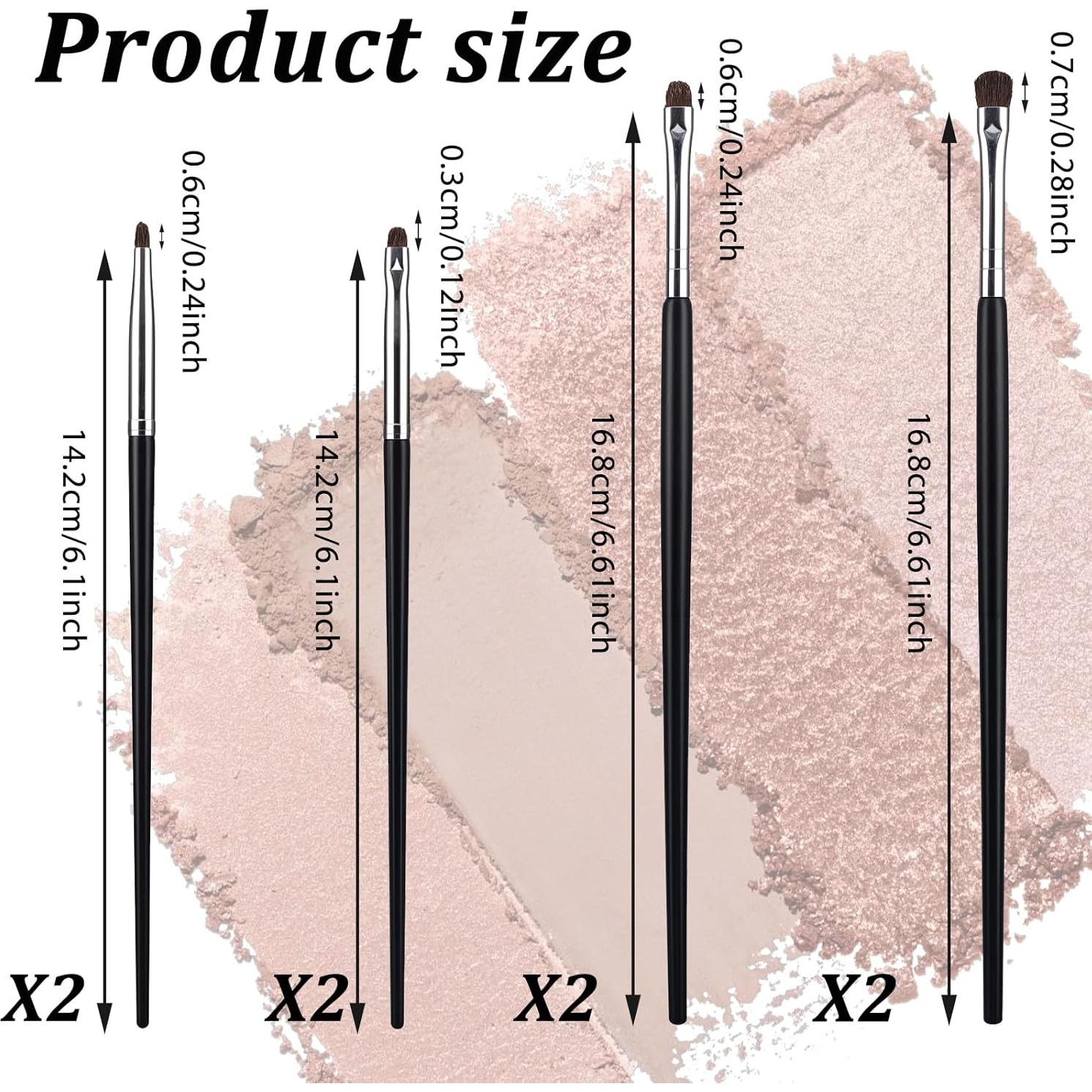 Set de 8 Brochas de Maquillaje Ptwola para Ojos - Alta Calidad