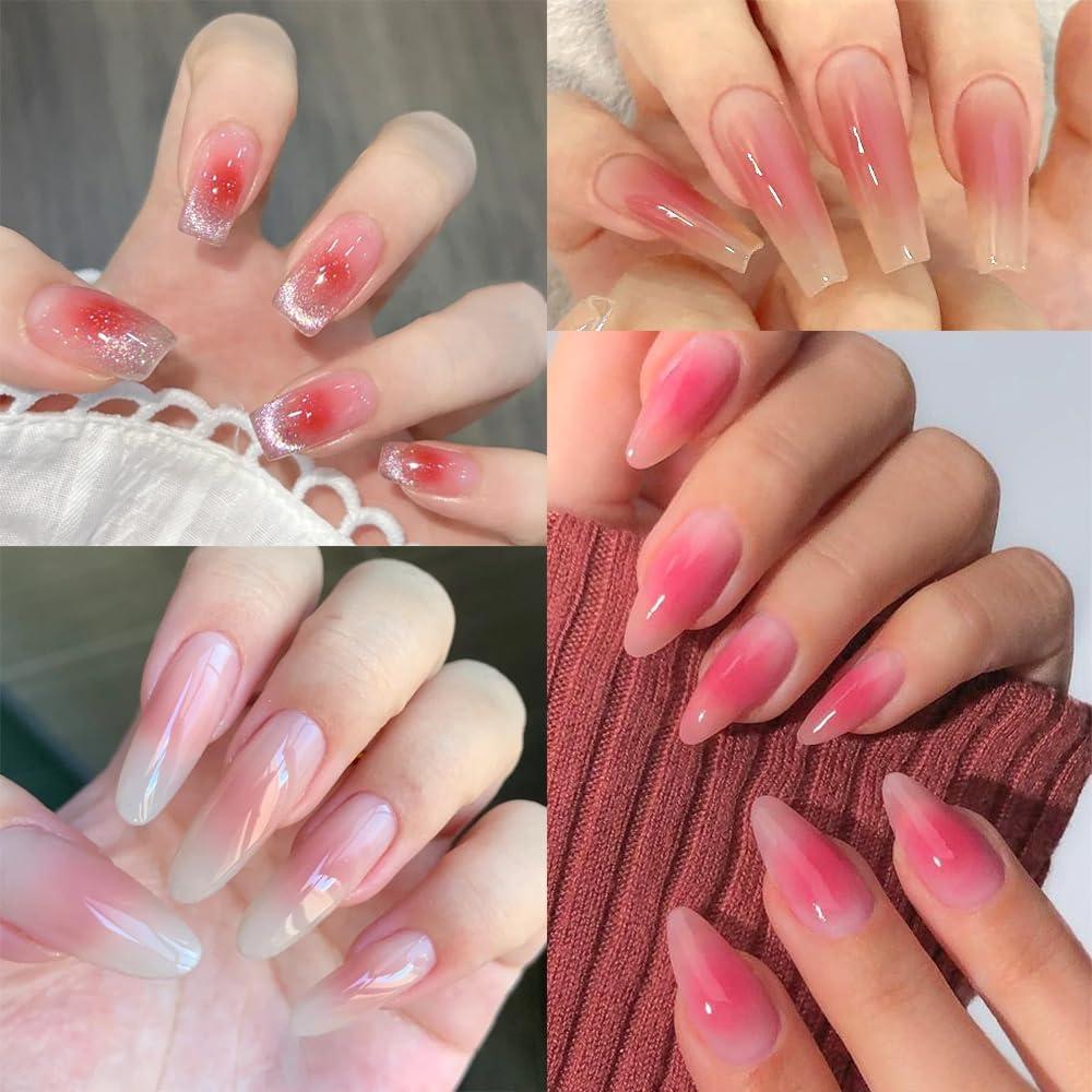 Juego de Polvo de Uñas Sólido SUTOKAKA 9 Colores con Pincel Ombre