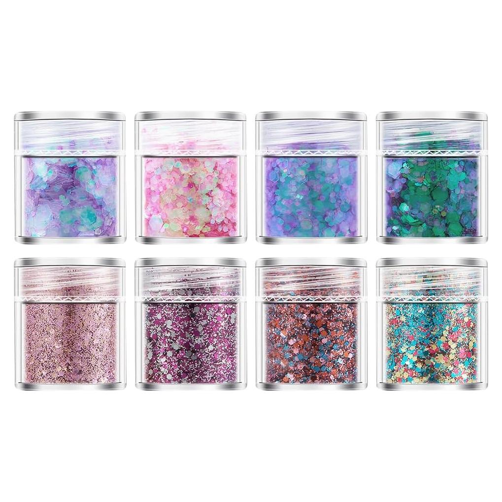 Polvo de Maquillaje Facial Brillante UUYYEO - 8 Colores