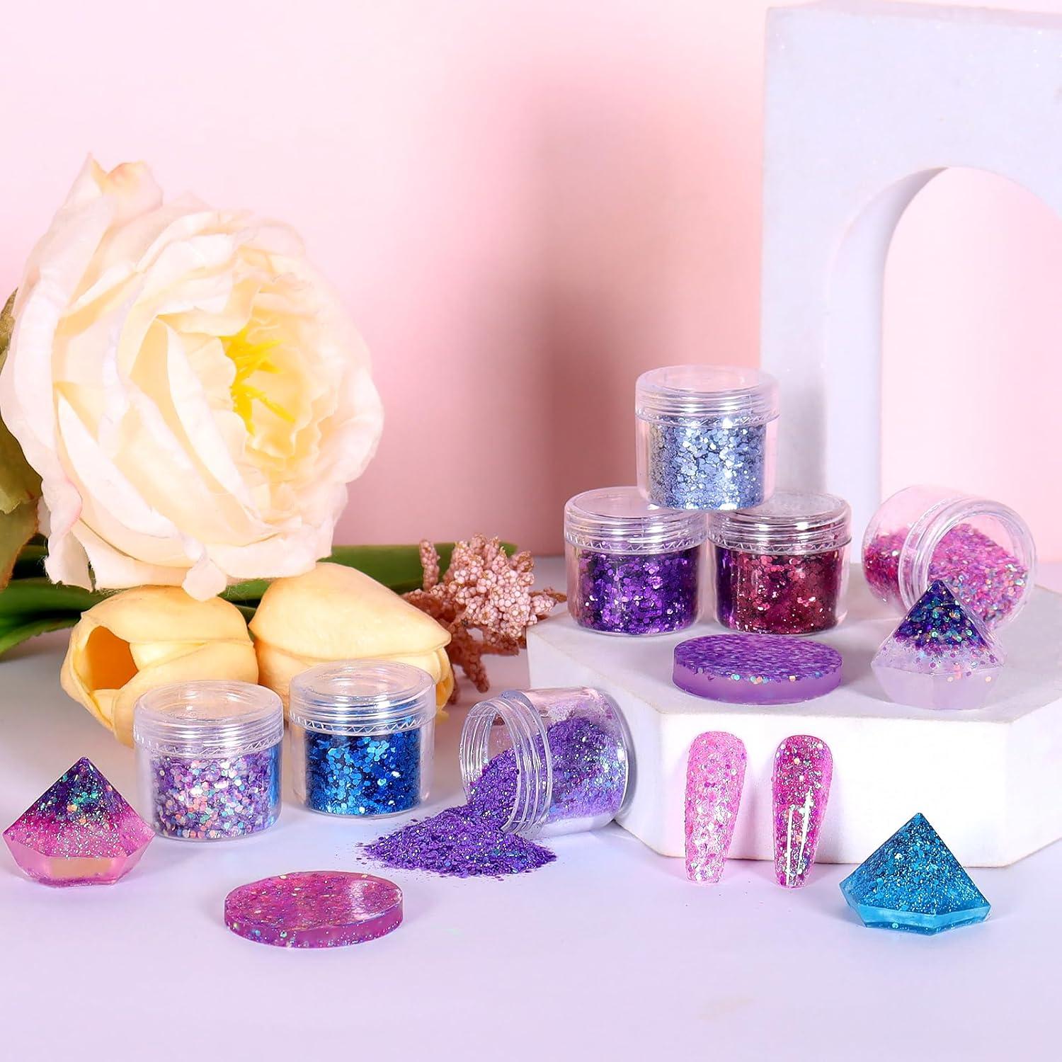 Polvo Brillante para Uñas Laza 12 Colores 120g Sirena