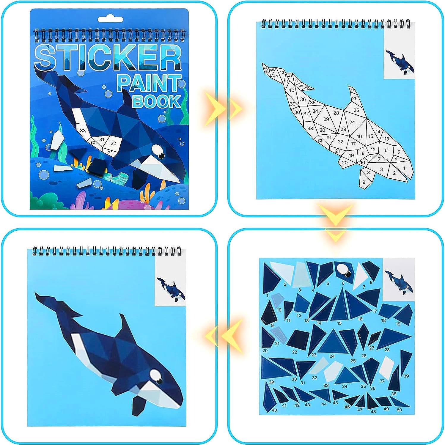 Paquete de 5 Libros de Pintura con Stickers TPQKA para Niños