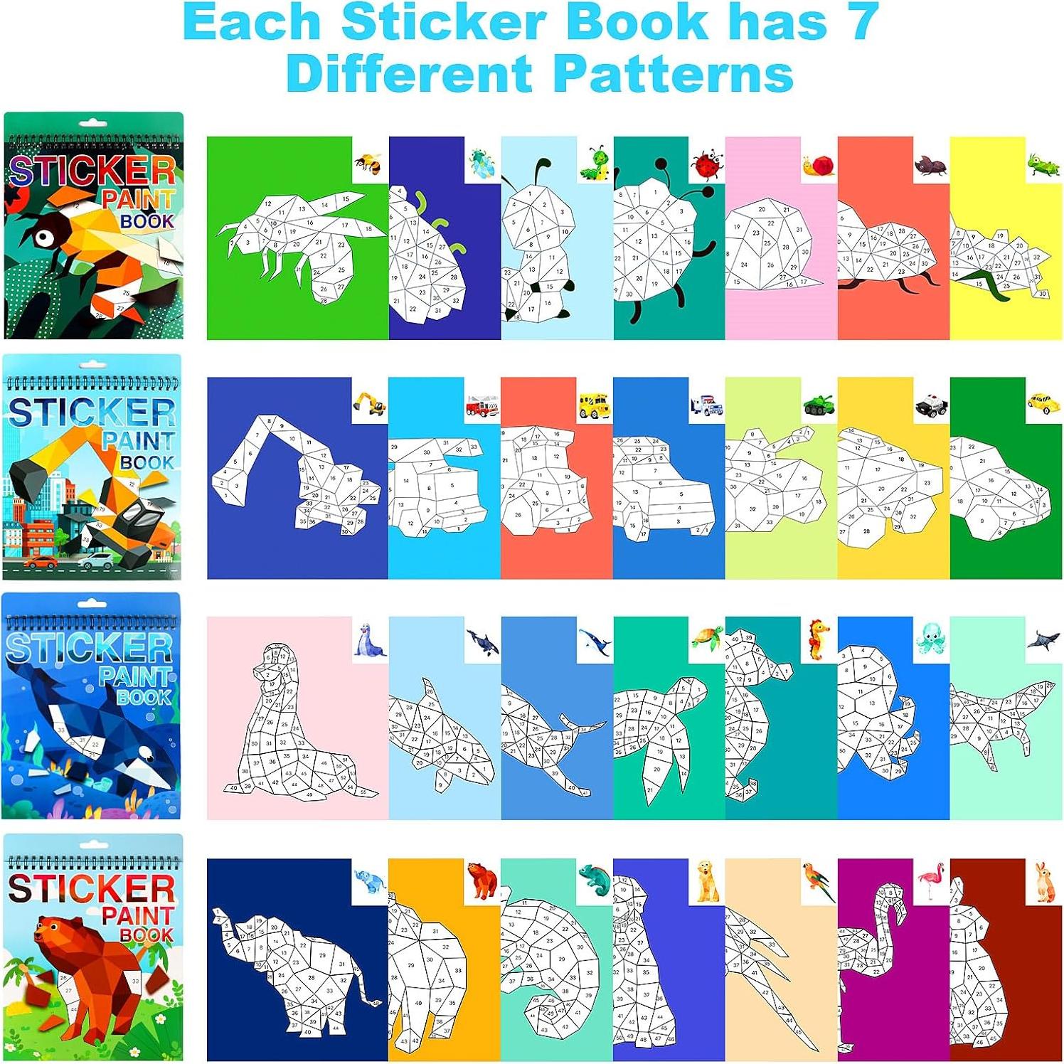 Paquete de 5 Libros de Pintura con Stickers TPQKA para Niños