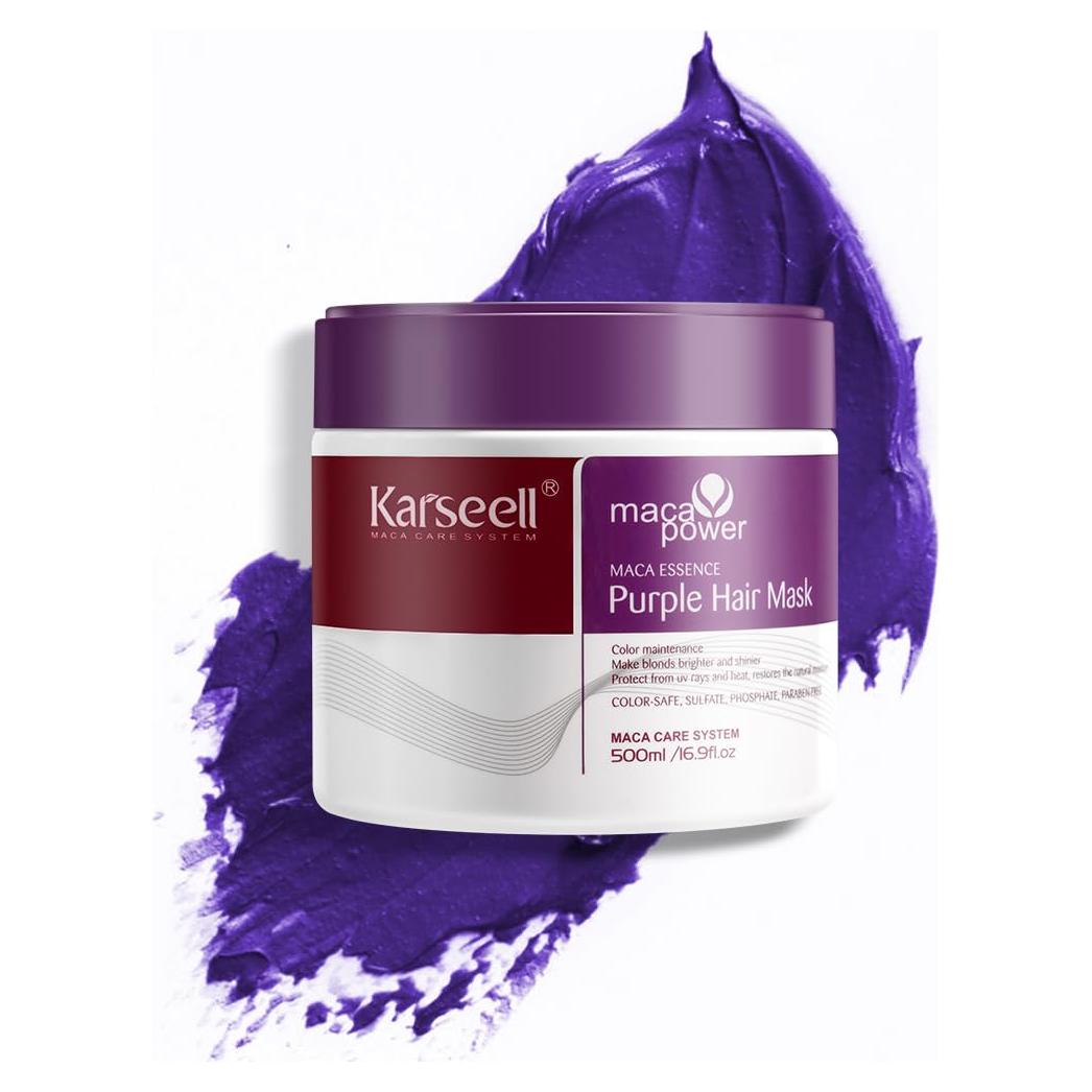 Mascarilla de Cabello Morada Karseell 500ml - Neutraliza Tonos Amarillos