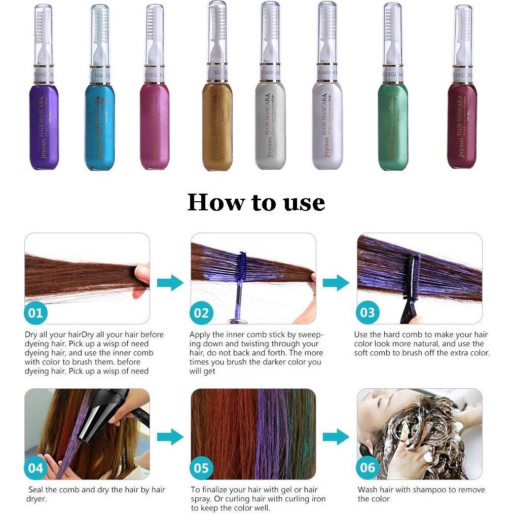 Tiza para Cabello Temporal JOYOUS 10 ml Color Dorado No Tóxica